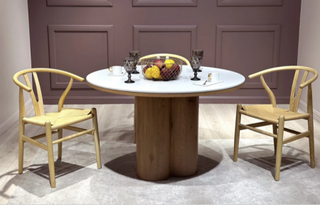 Стол обеденный CRV- Rodeo, Arctic ice ceramic wooden base,120 см,белый