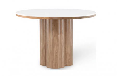 Стол обеденный CRV- Rodeo, Arctic ice ceramic wooden base,120 см,белый