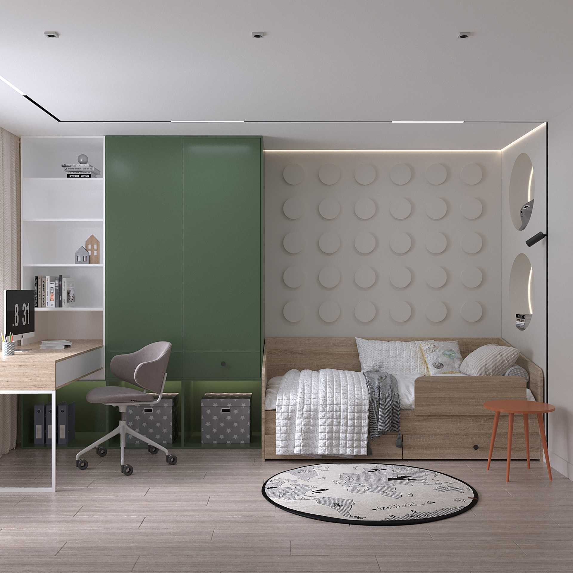 Детская кровать с бортиком и ящиками KOD- КР-Детская-ящ