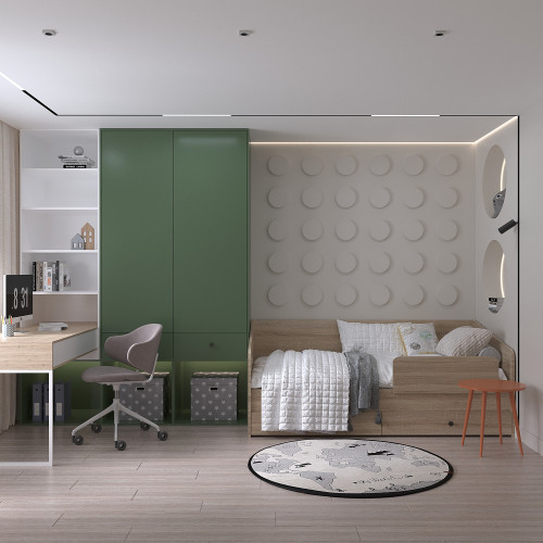 Детская кровать с бортиком и ящиками KOD- КР-Детская-ящ