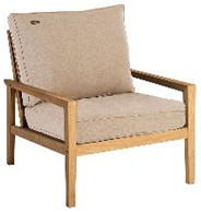 Кресло из дерева Alexander Rose TEA- ROBLE LOUNGE CHAIR WITH OLEFIN CUSHION (OATMEAL/charcoal) 