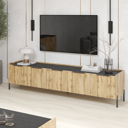 Тумба под телевизор 50х210х40 см KOD- Тумба ТВ Ларго (морское дерево карбон)