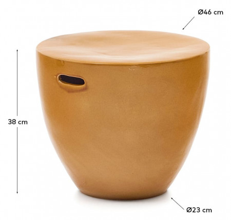 Стол уличный керамика Kave Home MESQUIDA Ø46 J2200019PR81 (горчичный)