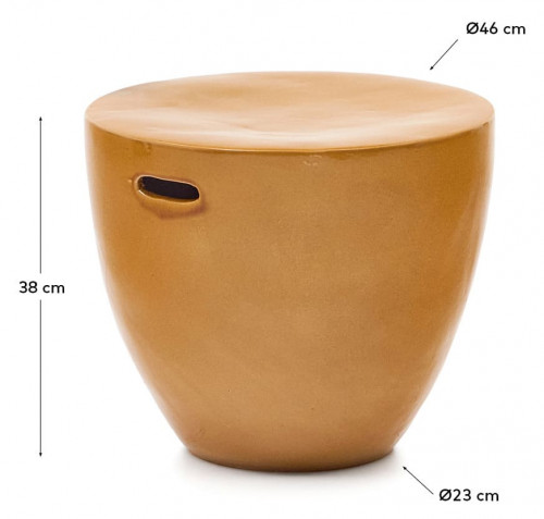Стол уличный керамика Kave Home MESQUIDA Ø46 J2200019PR81 (горчичный)