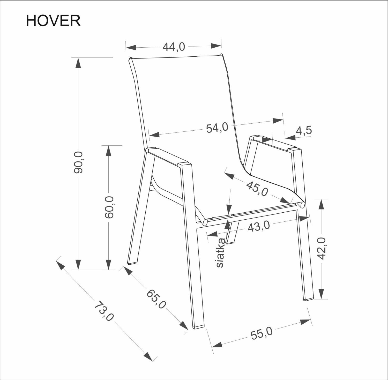 Кресло садовое HALMAR HOVER бежевый- капучино