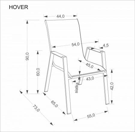 Кресло садовое HALMAR HOVER бежевый- капучино