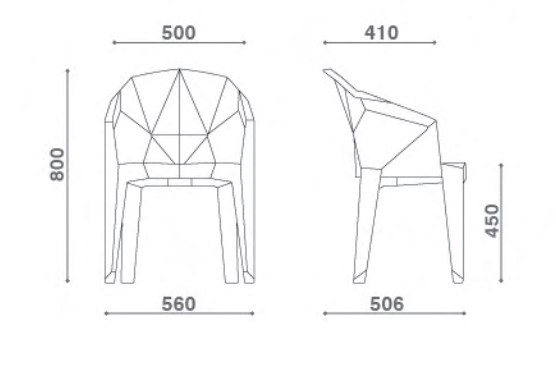 Кресло пластиковое TPRO- Muzе tеalbluе plastic E0680