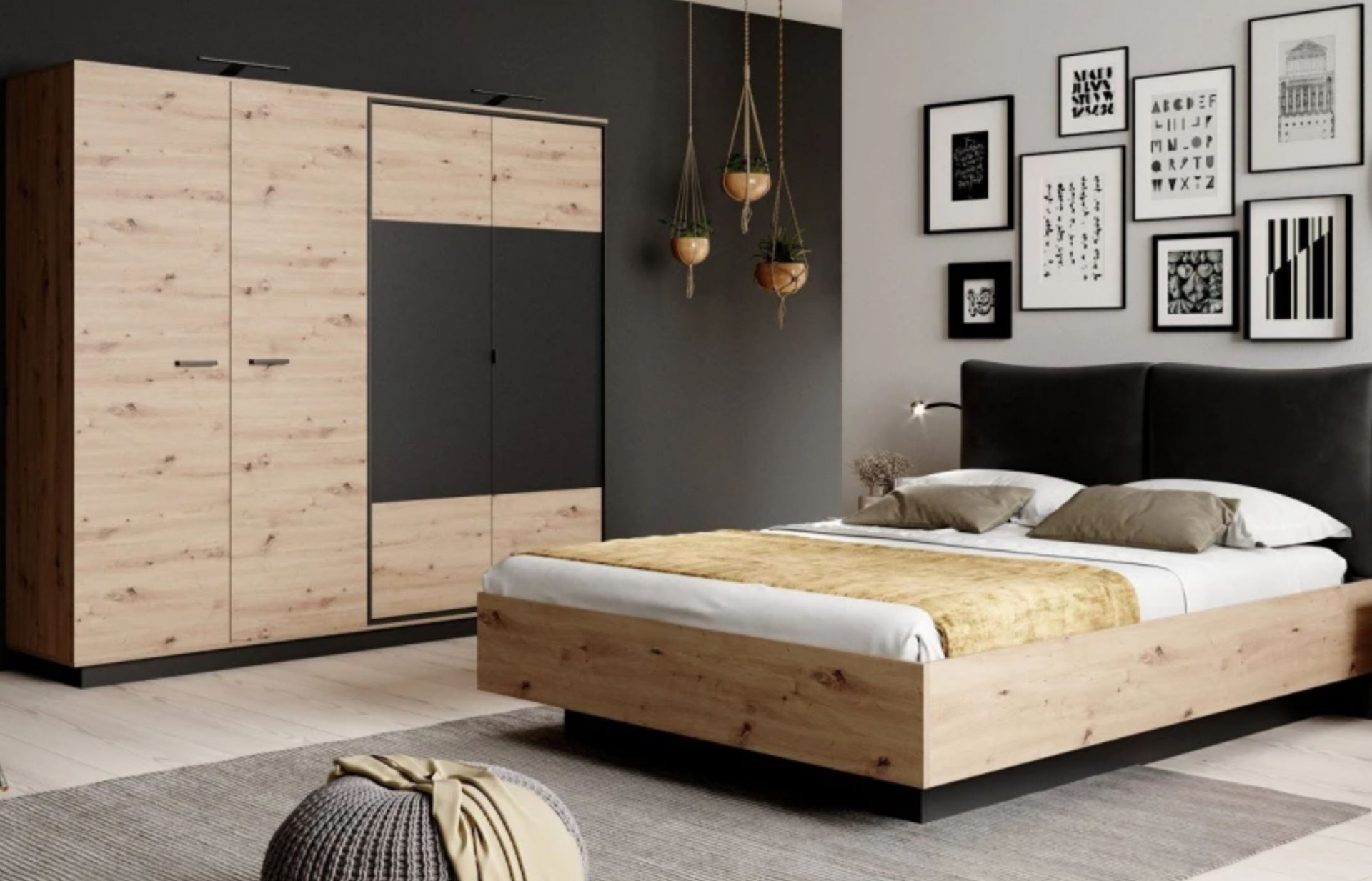 Спальня Perfect Home Нест / Nest A Дуб артизан/антрацит