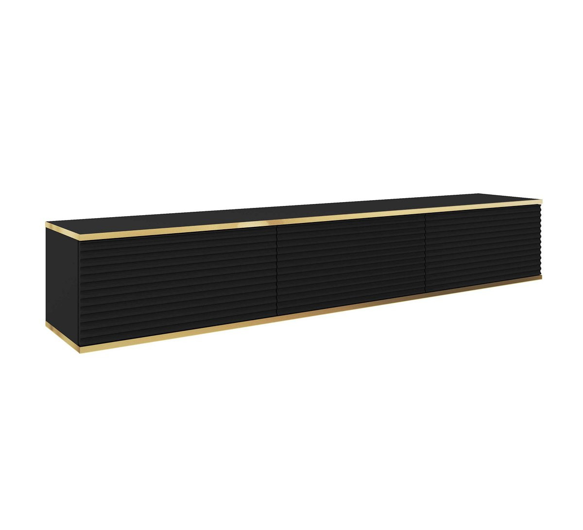 Тумба под ТВ навесная Perfect Home Оро / Oro RTV175 MDF 3-дверная Черный