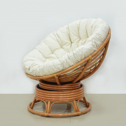 Кресло круглое из натурального ротанга CRU- Папасан (темный мед) kk0014