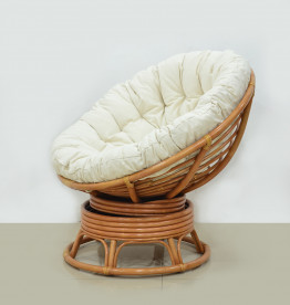 Кресло круглое из натурального ротанга CRU- Папасан (темный мед) kk0014