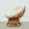 Фото №1 - Кресло круглое из натурального ротанга CRU- Папасан (темный мед) kk0014