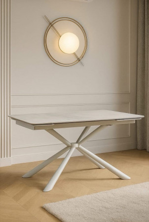 Стол обеденный TOP- Рим (белый глянец)