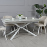 Стол обеденный TOP- Рим (белый глянец) белые ноги