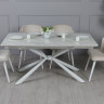 Стол обеденный TOP- Рим (белый глянец) белые ноги