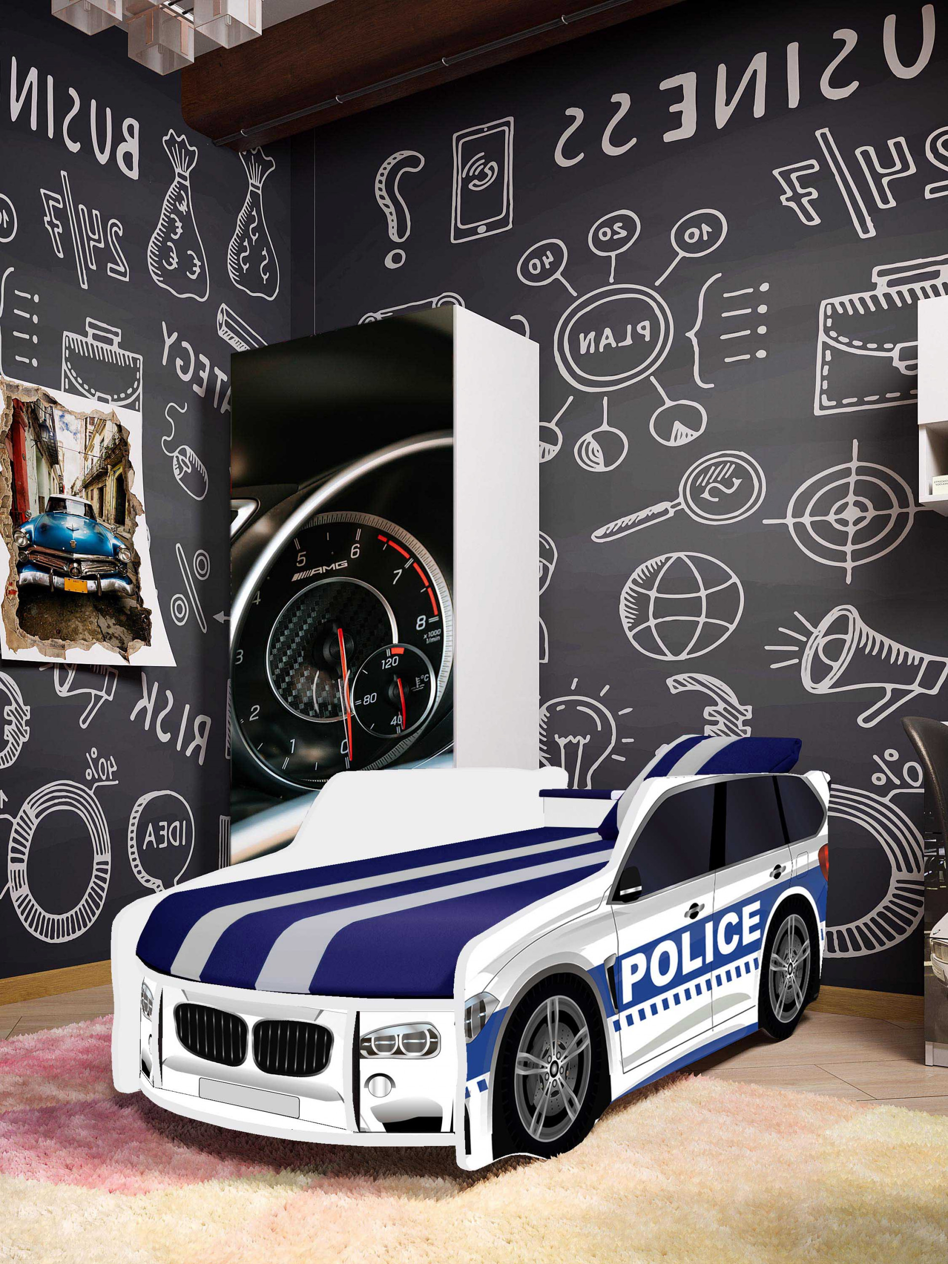 Кровать автомобиль VRN- Premium POLICE P005 