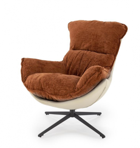 Кресло - шезлонг мягкое HALMAR LOBSTER (корица/ хакки) 