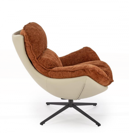 Кресло - шезлонг мягкое HALMAR LOBSTER (корица/ хакки) 