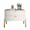 Тумба прикроватная Wood с двумя ящиками Нимфея Альба 50х40х44см (золотые ножки) (LION-041357) ТОП