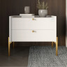 Тумба прикроватная Wood с двумя ящиками Нимфея Альба 50х40х44см (золотые ножки) (LION-041357) ТОП