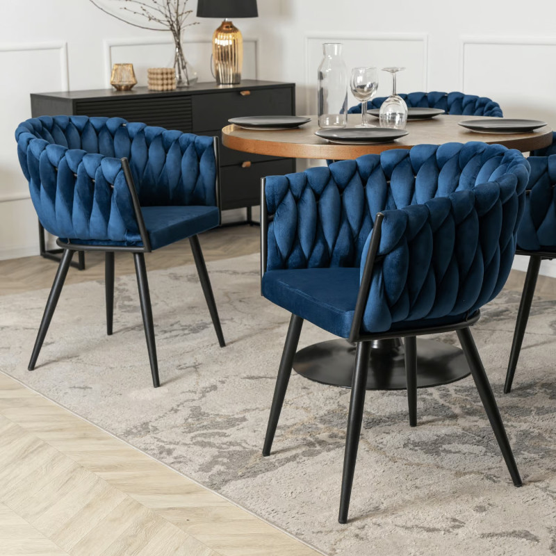 Кресло MEBEL ELITE ELENA синий велюр