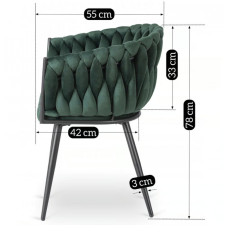 Кресло MEBEL ELITE ELENA синий велюр