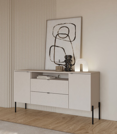 Комод на 2 двери и 2 ящика Helvetia ORE 24KROG26 (кашемир/кашемир в рубчик)