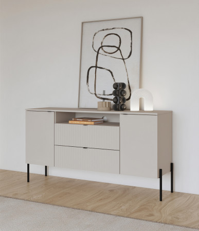 Комод на 2 двери и 2 ящика Helvetia ORE 24KROG26 (кашемир/кашемир в рубчик)