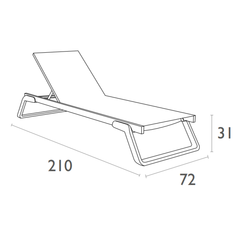 Шезлонг из полипропилена Siesta Tropic (белый/бежевый)