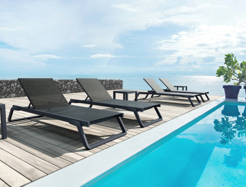 Шезлонг из полипропилена Siesta Tropic (белый/бежевый)