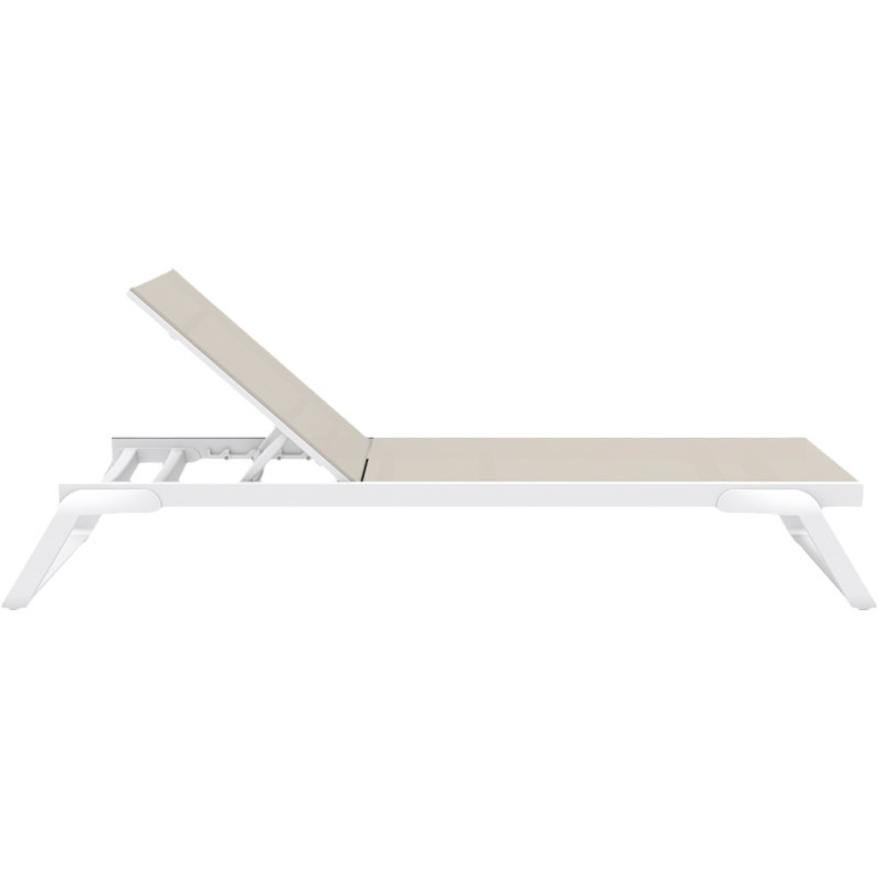 Шезлонг из полипропилена Siesta Tropic (белый/бежевый)