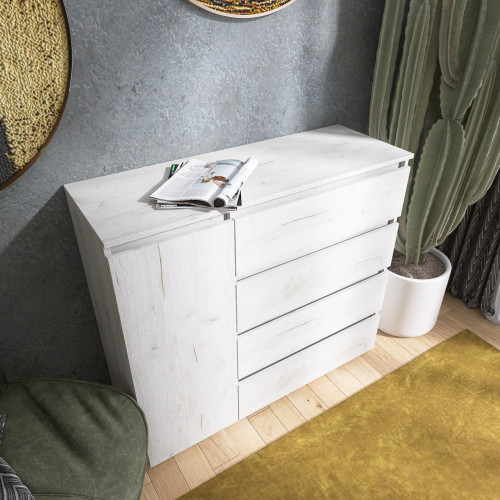 Комод без ручек EVR- Лайт КЛ-3 Крафт белый