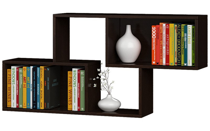 Полка навесная для гостиной EVR- ПН-4 венге темный