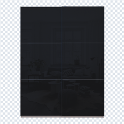 Шкаф - купе DRS- G-Caiser (180х60х240 см) 2 Стекла 3 части двери Кашемир/ Черный, Белый