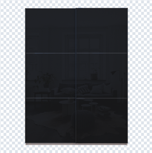 Шкаф - купе DRS- G-Caiser (180х60х240 см) 2 Стекла 3 части двери Кашемир/ Черный, Белый