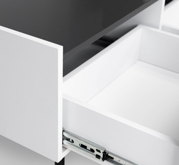 Тумба ТВ MRK- Нео 1,6 м Глянец Антрацит/ супермат Белый  