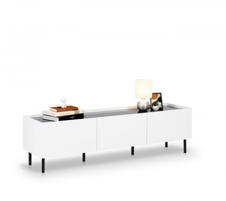 Тумба ТВ MRK- Нео 1,6 м Глянец Антрацит/ супермат Белый  