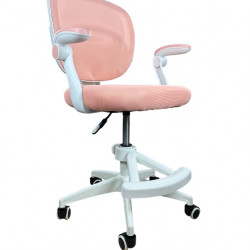 Кресло вращающееся детское с подставкой для ног Perfect KIDS PINK