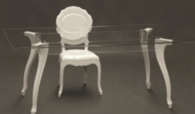 Стол обеденный стеклянный DAL SEGNO CA- Belle Epoque (белые ножки)