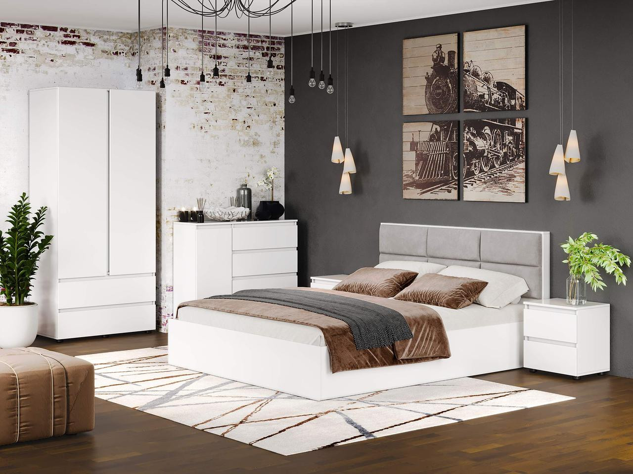 Спальня (модульная) EVR- Лайт-3 белый(нимфея альба)