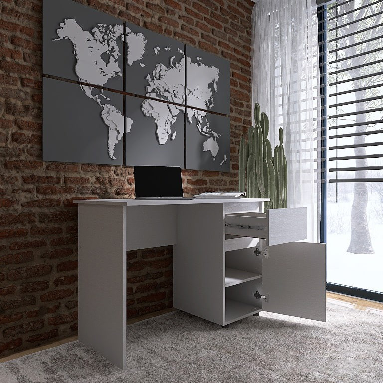 Стол письменный EVR- Лайт СЛ-1 белый (нимфея альба)