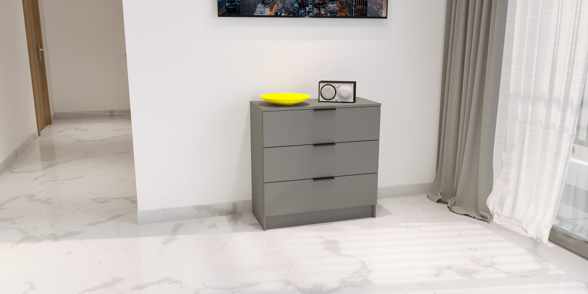 Комод на 3 ящика ViA- Сити 2