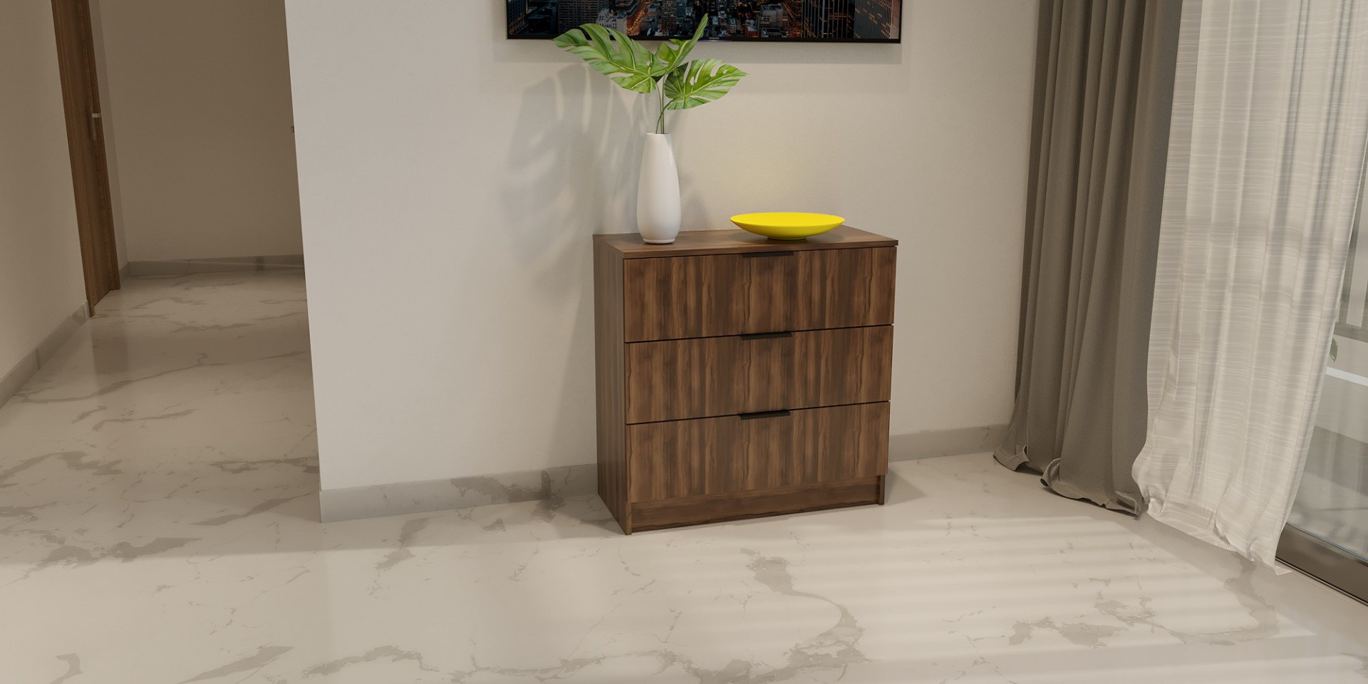 Комод на 3 ящика ViA- Сити 2