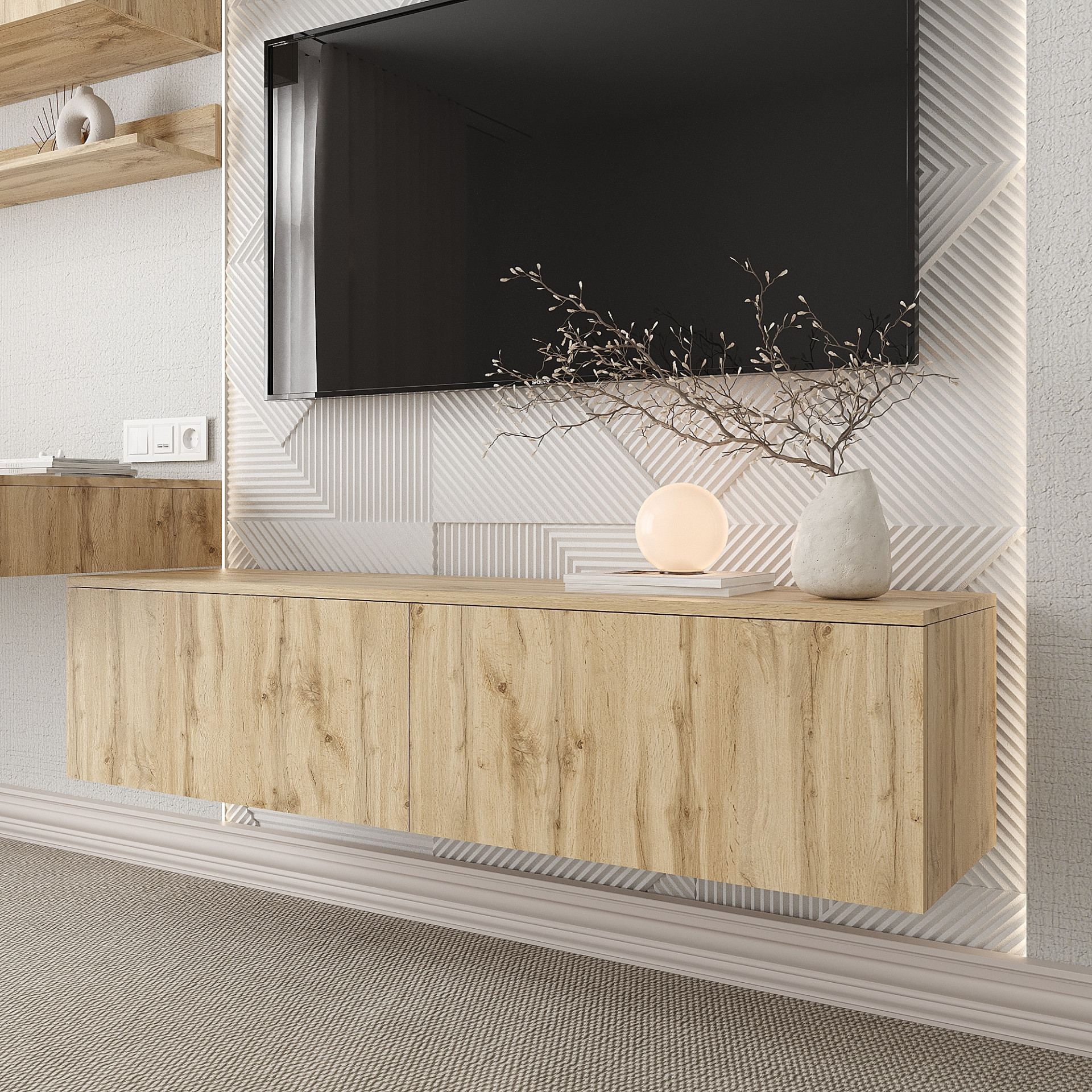 Тумба под телевизор 33х140х35 см KOD- ТУ-ТВ Ейр