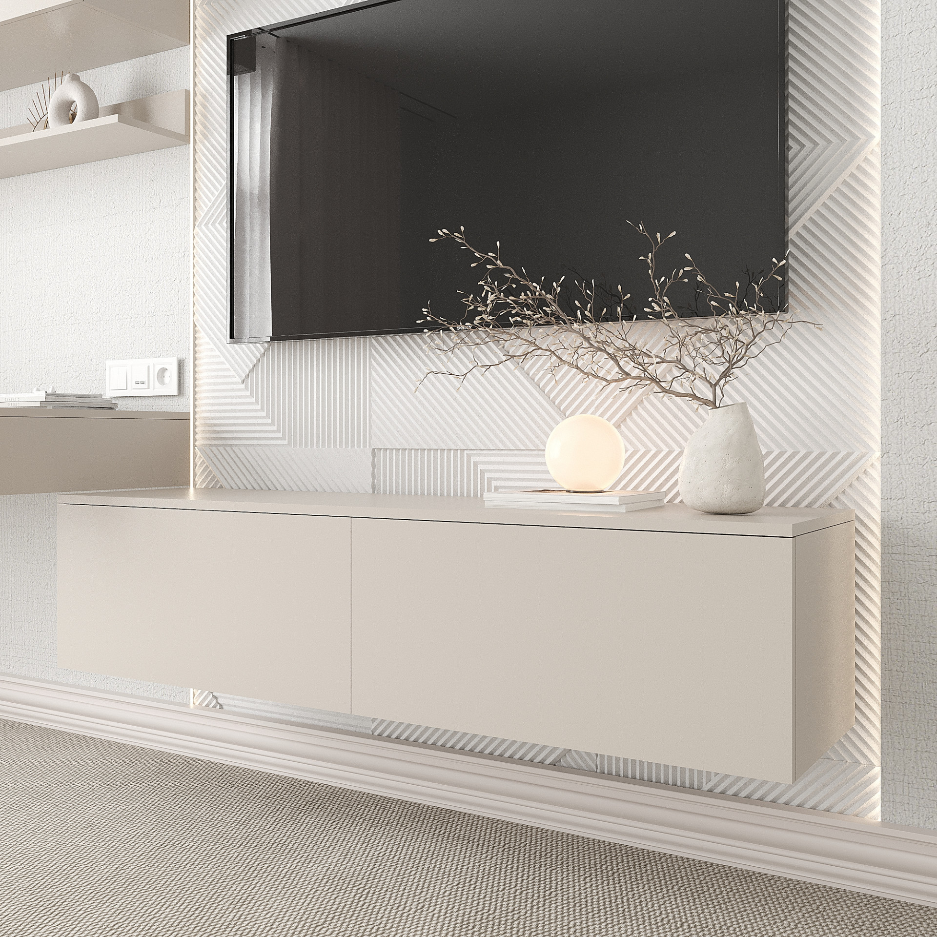 Тумба под телевизор 33х140х35 см KOD- ТУ-ТВ Ейр