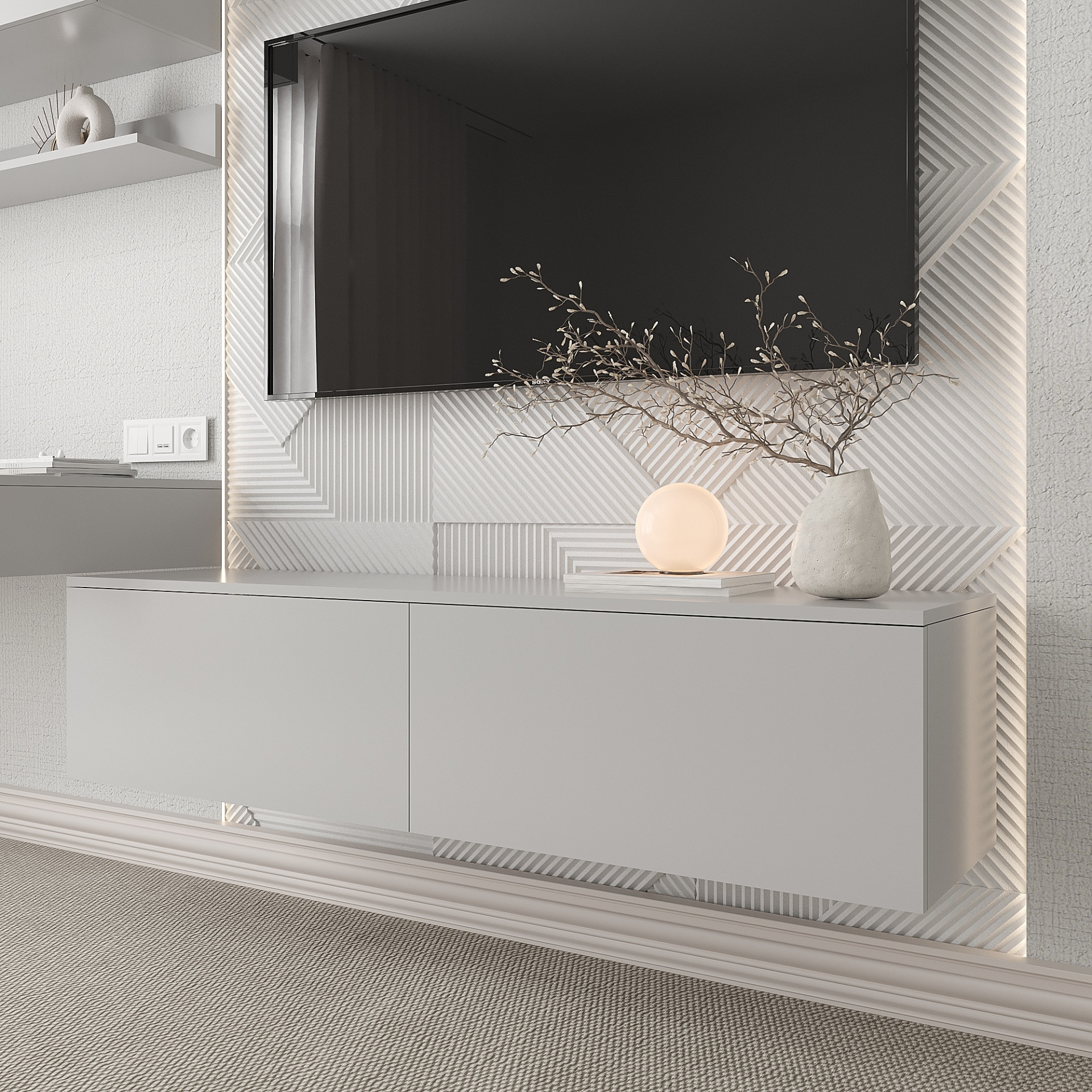 Тумба под телевизор 33х140х35 см KOD- ТУ-ТВ Ейр