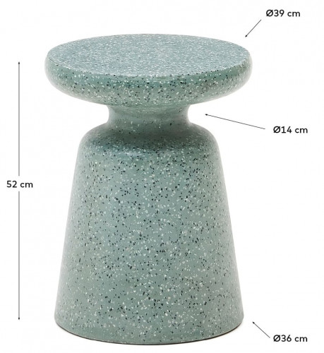 Стол уличный бетон Kave Home MESQUIDA Ø39 J2200020PR06 (бирюзовый)
