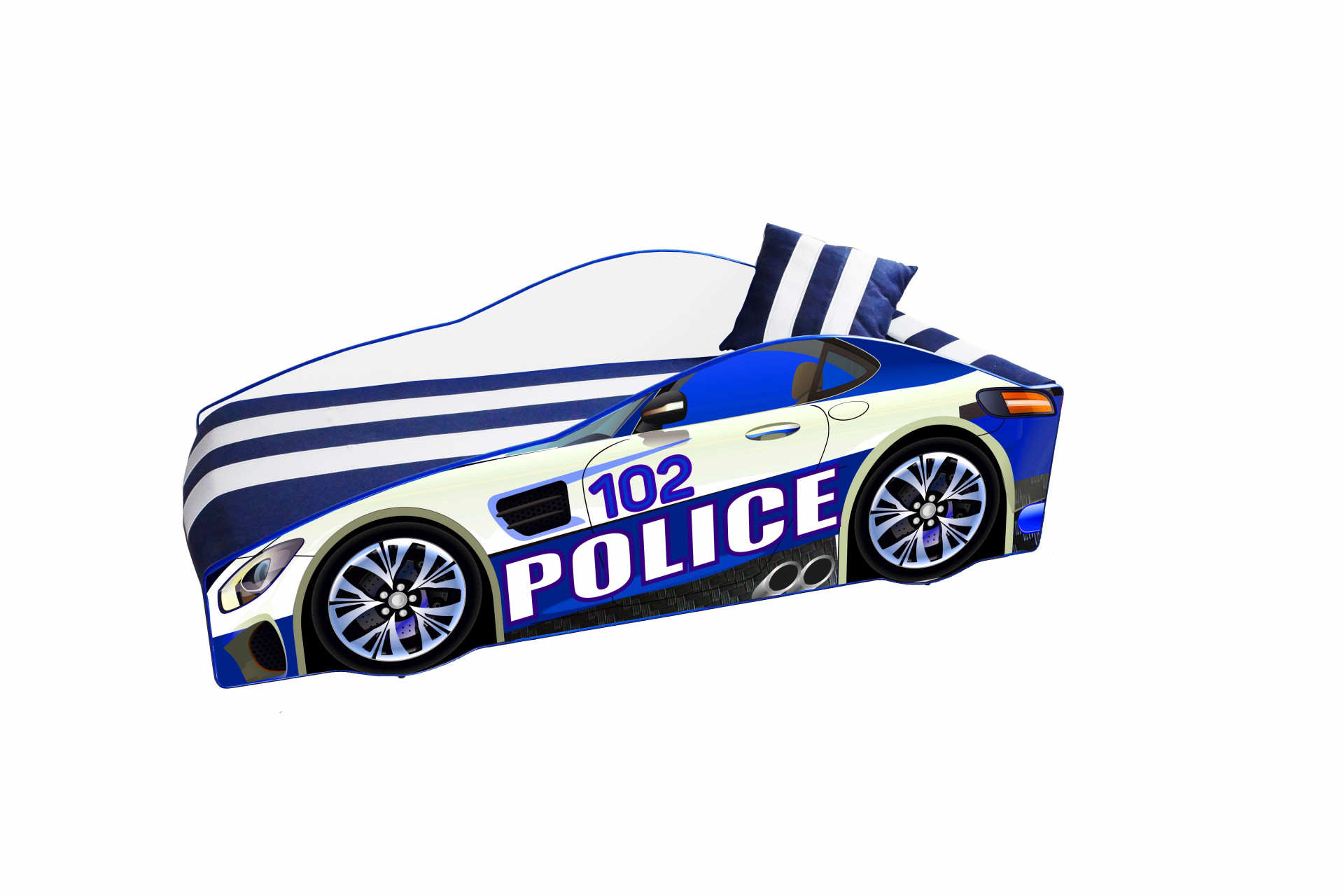 Кровать машина VRN- E-8 Police blue (синий), серии «Элит» 