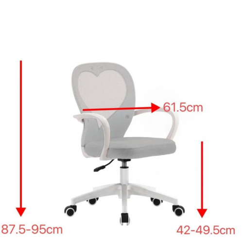 Кресло офисное INI-  STACEY светло-серое/белый каркас  
