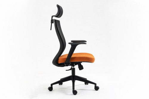 Кресло офисное с подголовником SIGNAL Q-328H оранжевое/ черный каркас